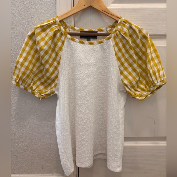 Anthropologie (Sunday in Brooklyn) Gingham Puff-Sleeve Top – Size Small - Picture 3 of 8